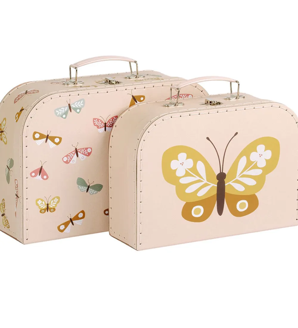 A Little Lovely Company Legekufferter>Kuffertsæt - 2 stk. - 29x20/25,5x18 cm -