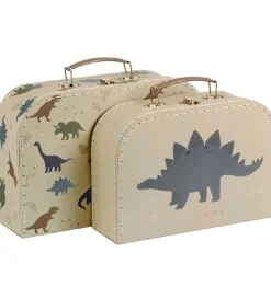 A Little Lovely Company Legekufferter>Kuffertsæt - 2 stk - 29x25,5 cm - Dinosa
