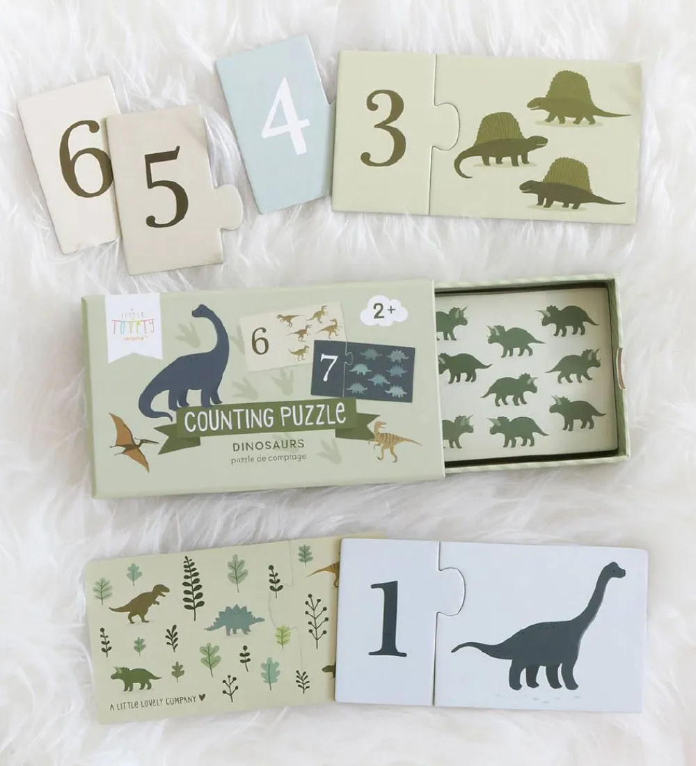 A Little Lovely Company Puslespil|Spil>Tællepuslespil 1-10 - Dinosaur