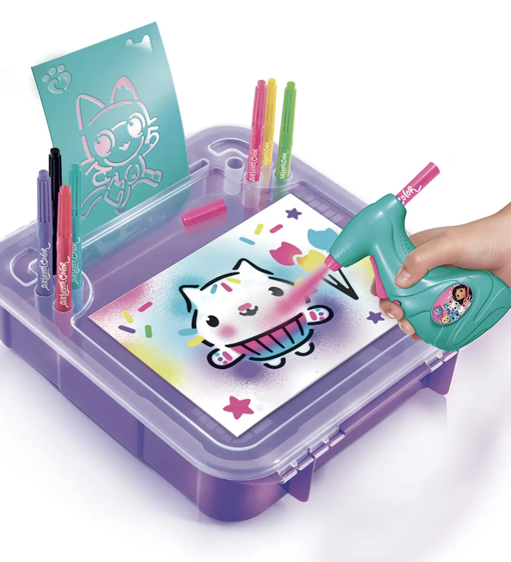 Airbrush Plush Kreasæt>Airbrush Kreasæt - Gabby's Dollhouse Art Activity Case