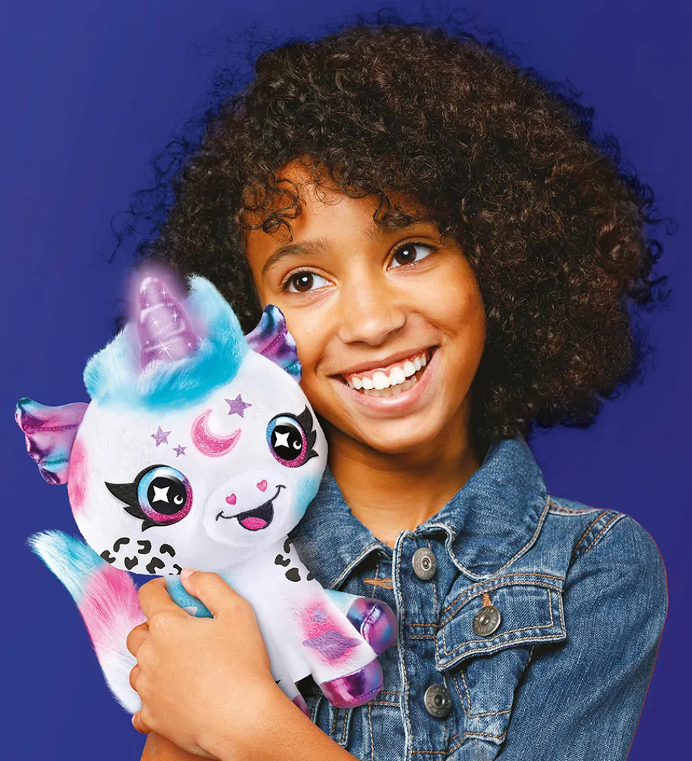 Airbrush Plush Bamser>Bamse m. Lys - 27 cm - Kosmisk Enhjørning