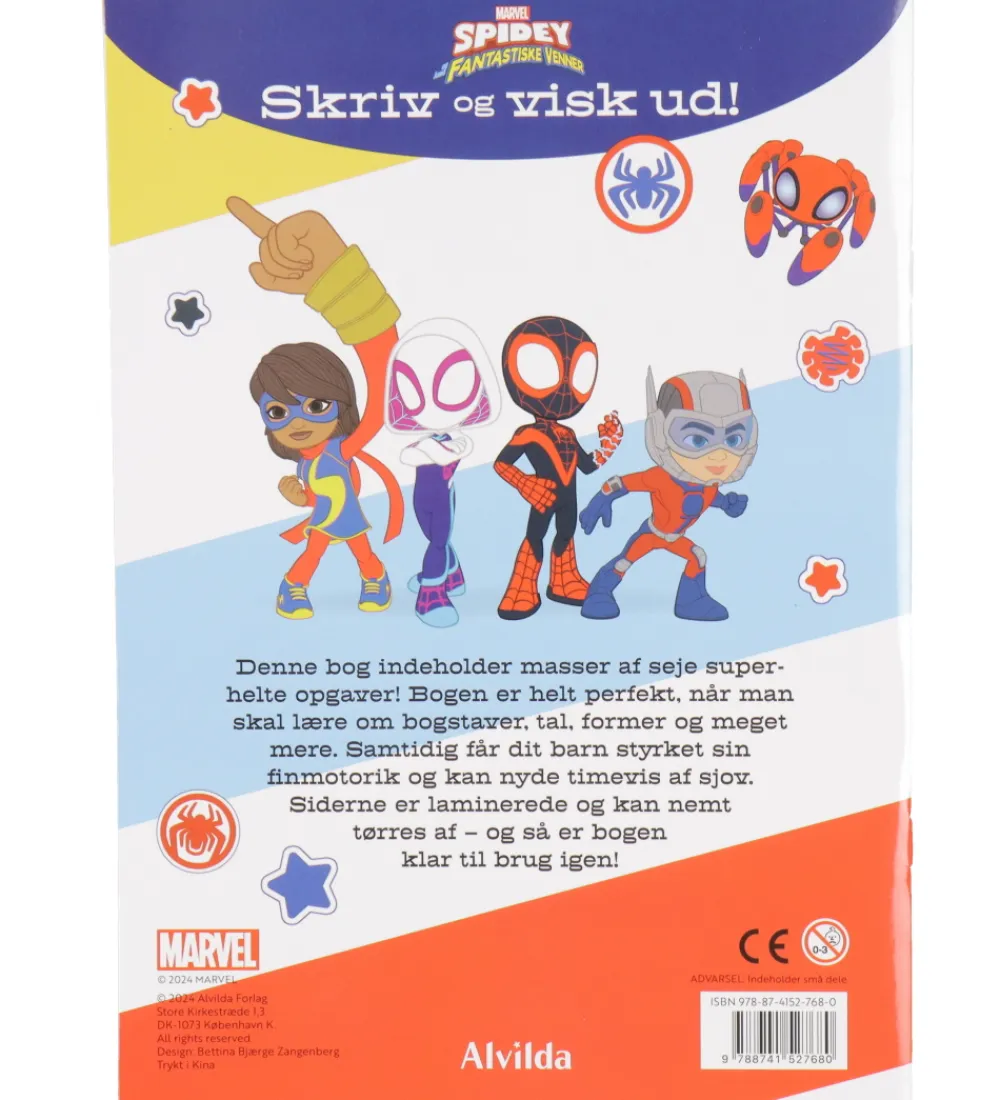 Alvilda Bøger>Opgavebog - Skriv Og Visk Ud - Marvel Spidey