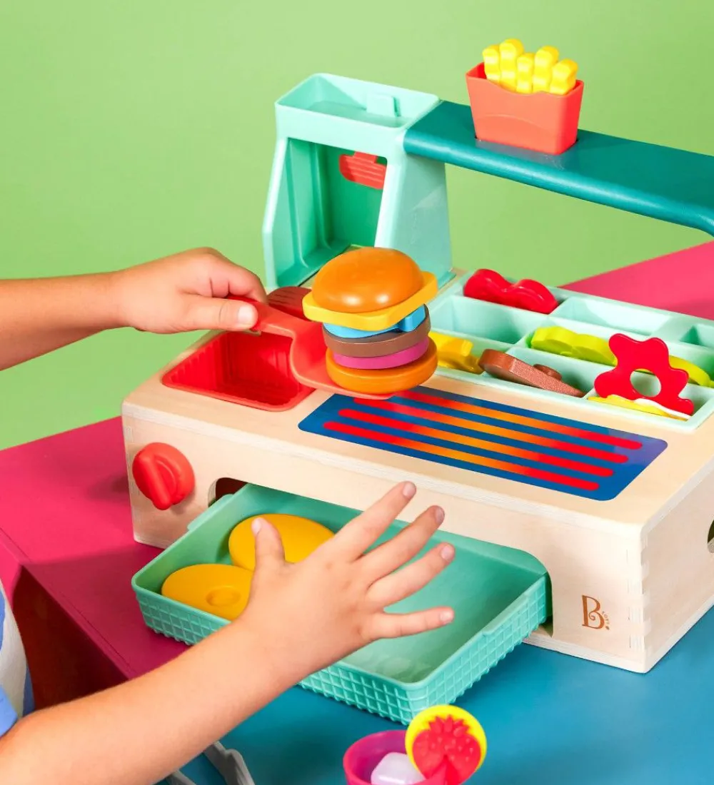 B. toys Rolleleg|Legekøkken Og Legemøbel>Legekøkken - 30 Dele - Burgerstation