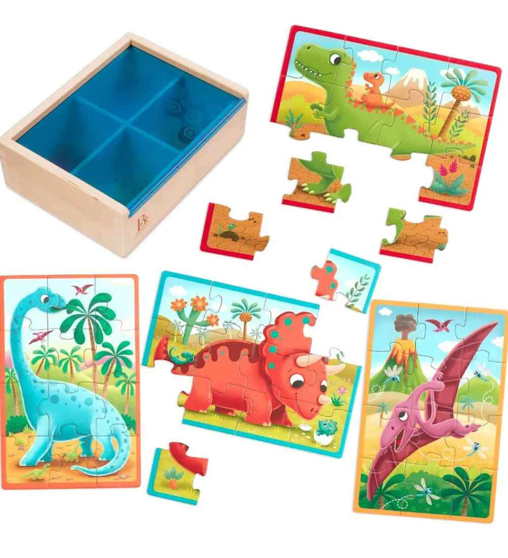 B. toys Puslespil>Puslespil - 4x12 - Dino