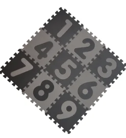 BabyDan Legetæpper Og Legegulve>Legegulv - 90x90 - Lysegrå/Mørkegrå m. Tal