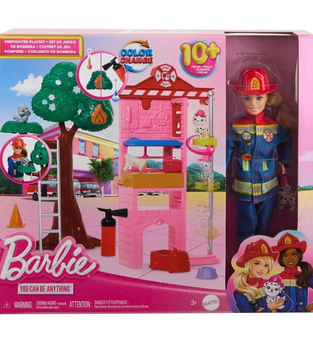 Barbie Dukker Og Tilbehør>Dukke - 30 cm - Career Fire Fighter Playset