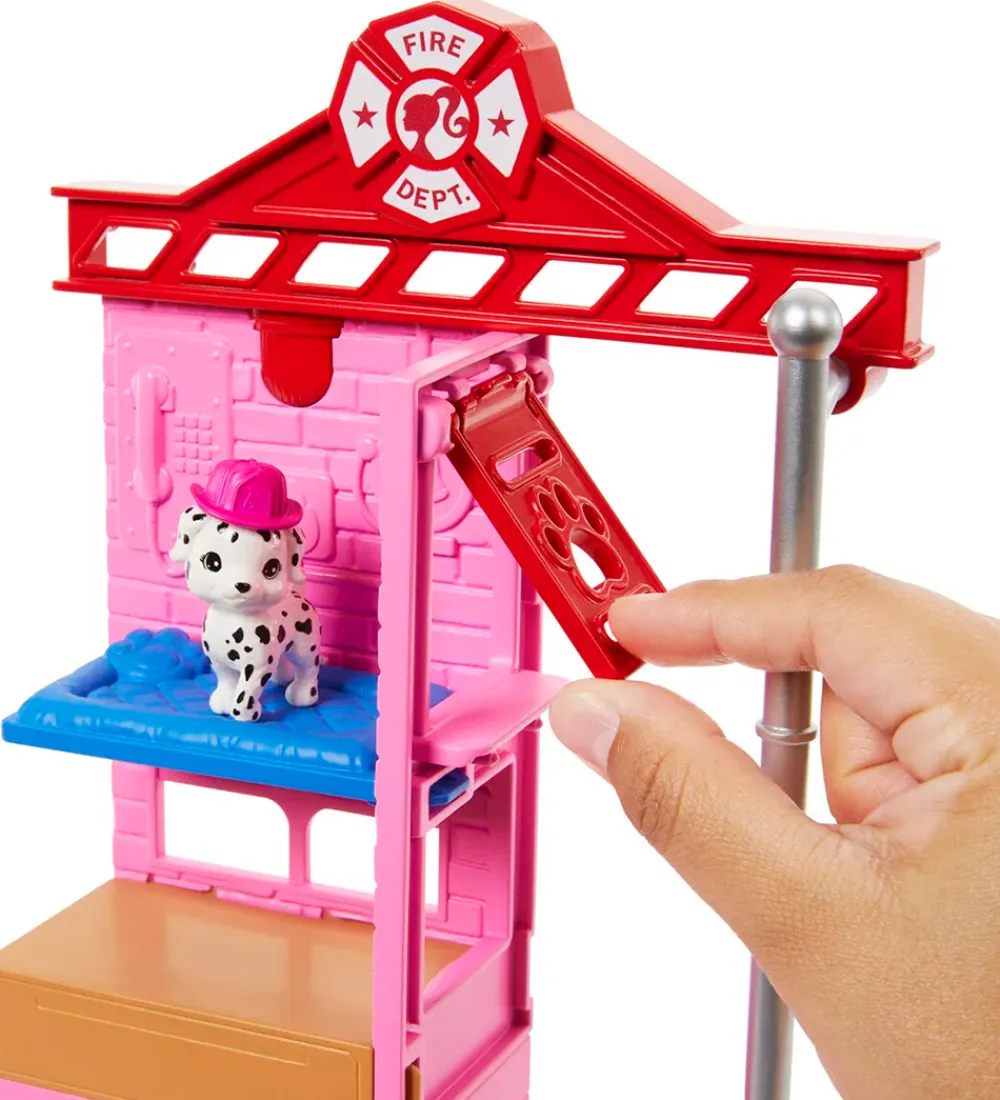Barbie Dukker Og Tilbehør>Dukke - 30 cm - Career Fire Fighter Playset