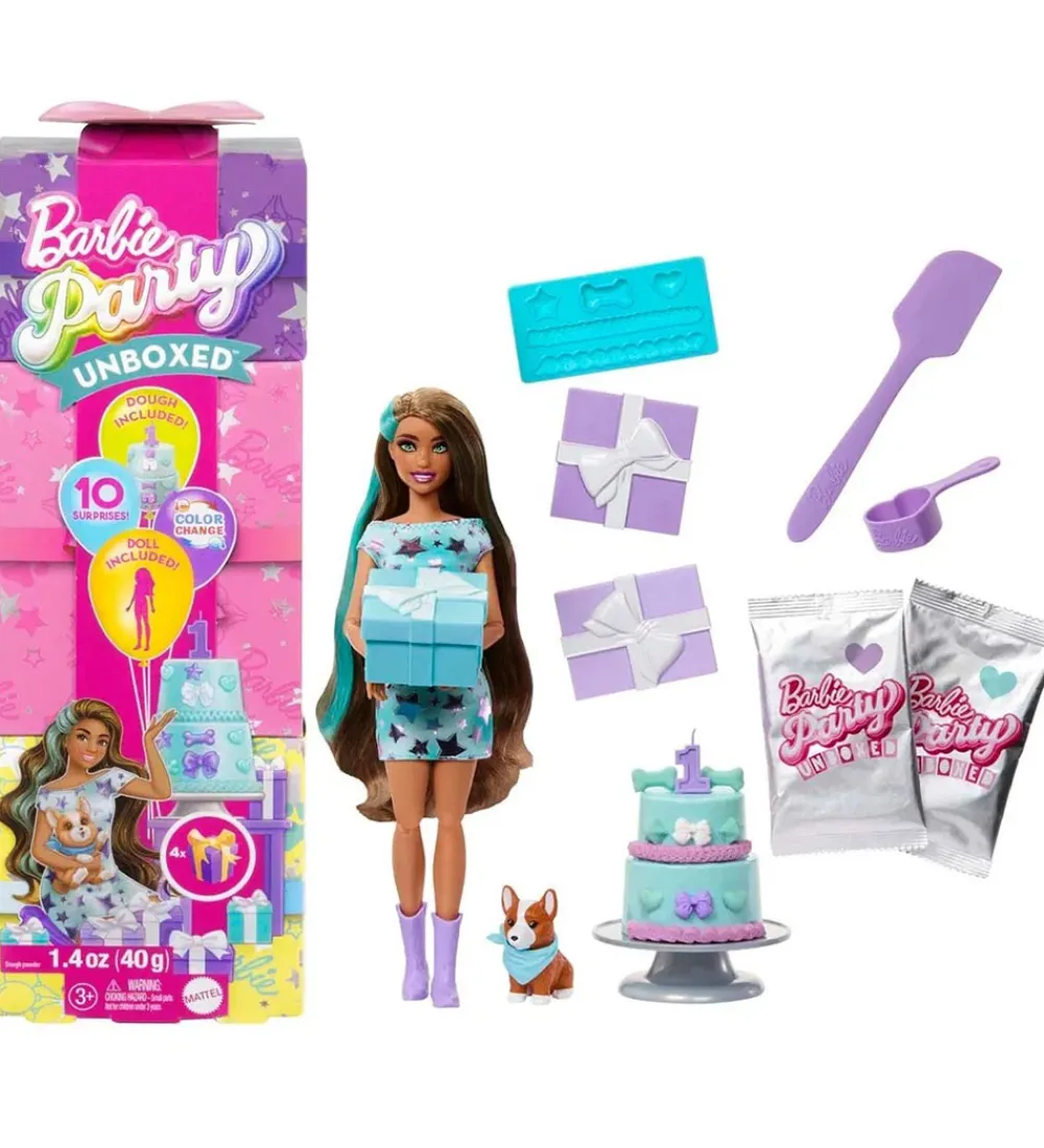 Barbie Dukker Og Tilbehør>Dukke - Party Unboxed Brunette Doll