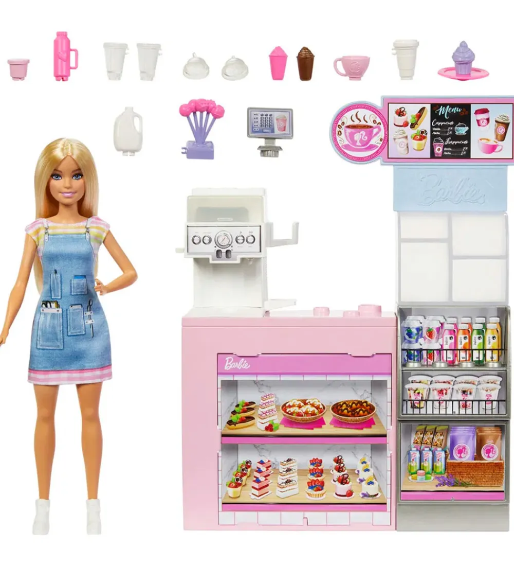 Barbie Figurer|Dukker Og Tilbehør>Legesæt - Kaffebutik m. Tilbehør
