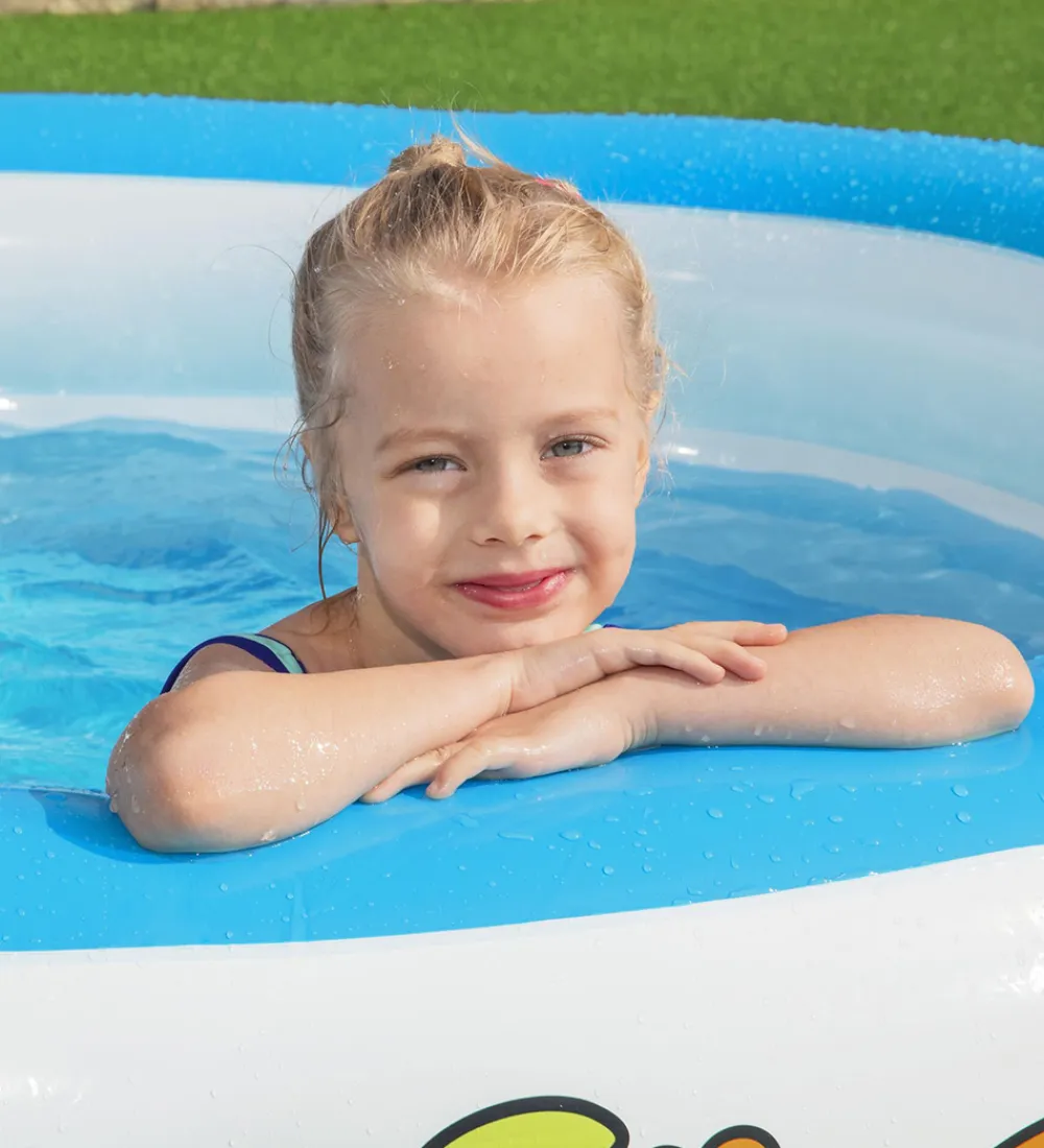 Bestway Udeleg Og Udendørs Legetøj|Vandleg>Badebassin - 196x53cm - Hvid/Blå m. Print