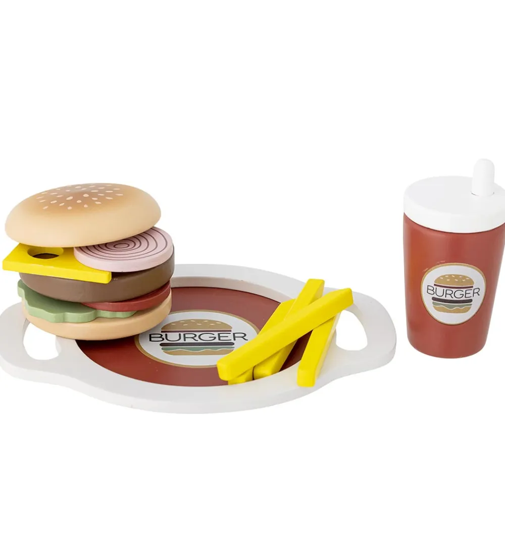 Bloomingville Legemad>Mini Legetøjsmad - Jools - Burger - 13 Dele - Brun