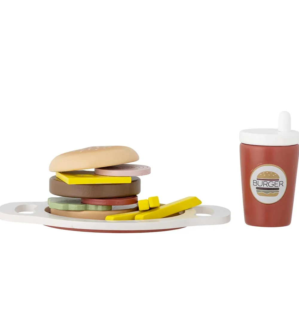 Bloomingville Legemad>Mini Legetøjsmad - Jools - Burger - 13 Dele - Brun
