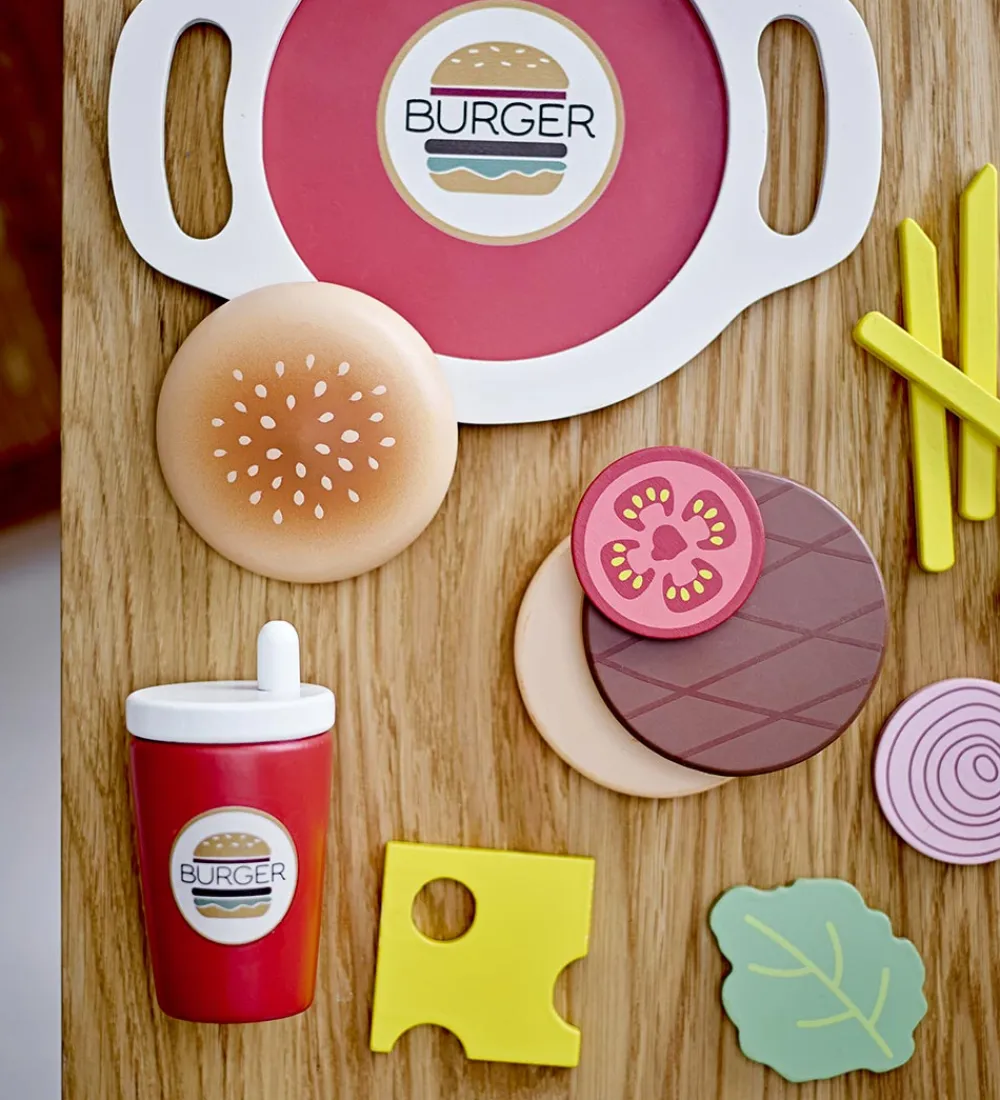 Bloomingville Legemad>Mini Legetøjsmad - Jools - Burger - 13 Dele - Brun