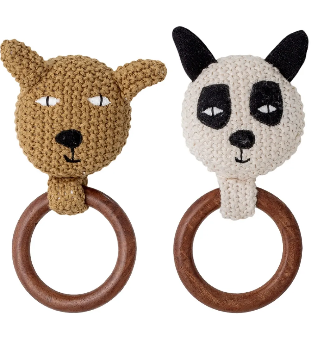 Bloomingville Gribelegetøj>Rangle - 2-pak - Hæklet - Panda/Bjørn
