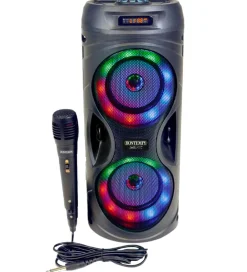 Bontempi Musikinstrumenter>Højtaler m. Mikrofon/Lys - 39 cm - Trådløs