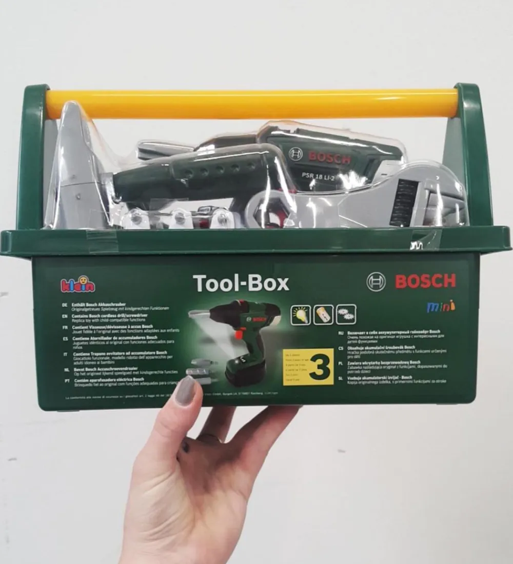 Bosch Mini Legeværktøj>Værktøjskasse m. Tilbehør - Legetøj - Mørkegrøn