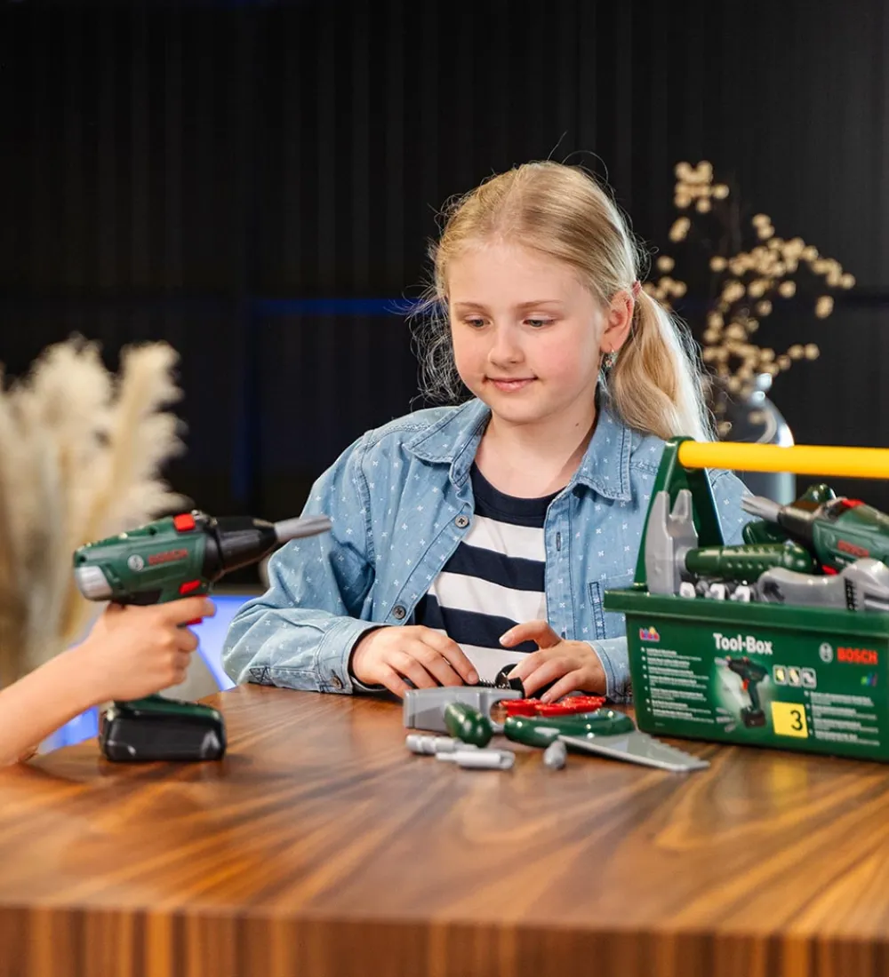 Bosch Mini Legeværktøj>Værktøjskasse m. Tilbehør - Legetøj - Mørkegrøn