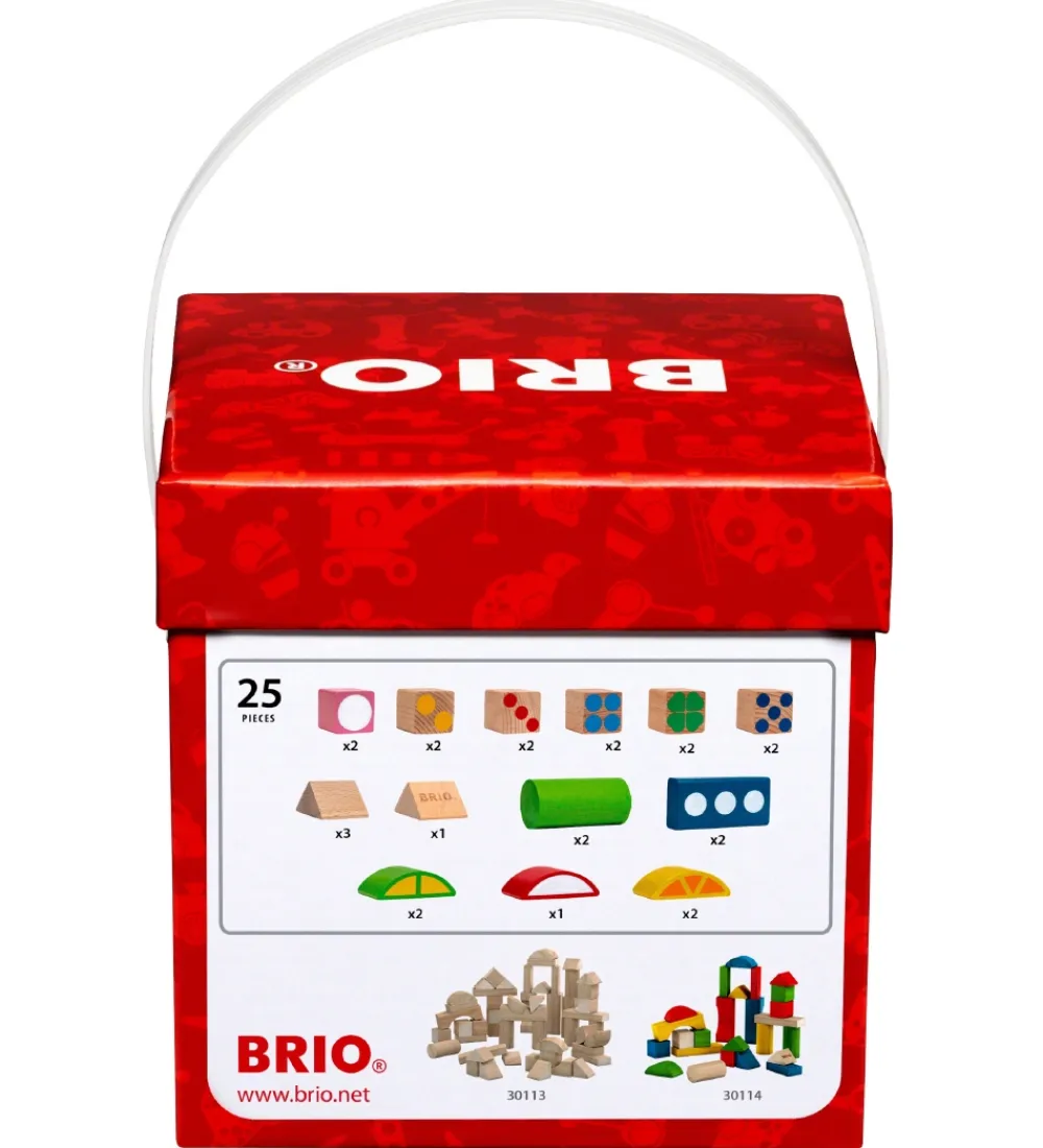 BRIO Brio>Byggeklodser m. Mønster - 25 Dele - Multifarvet 30112