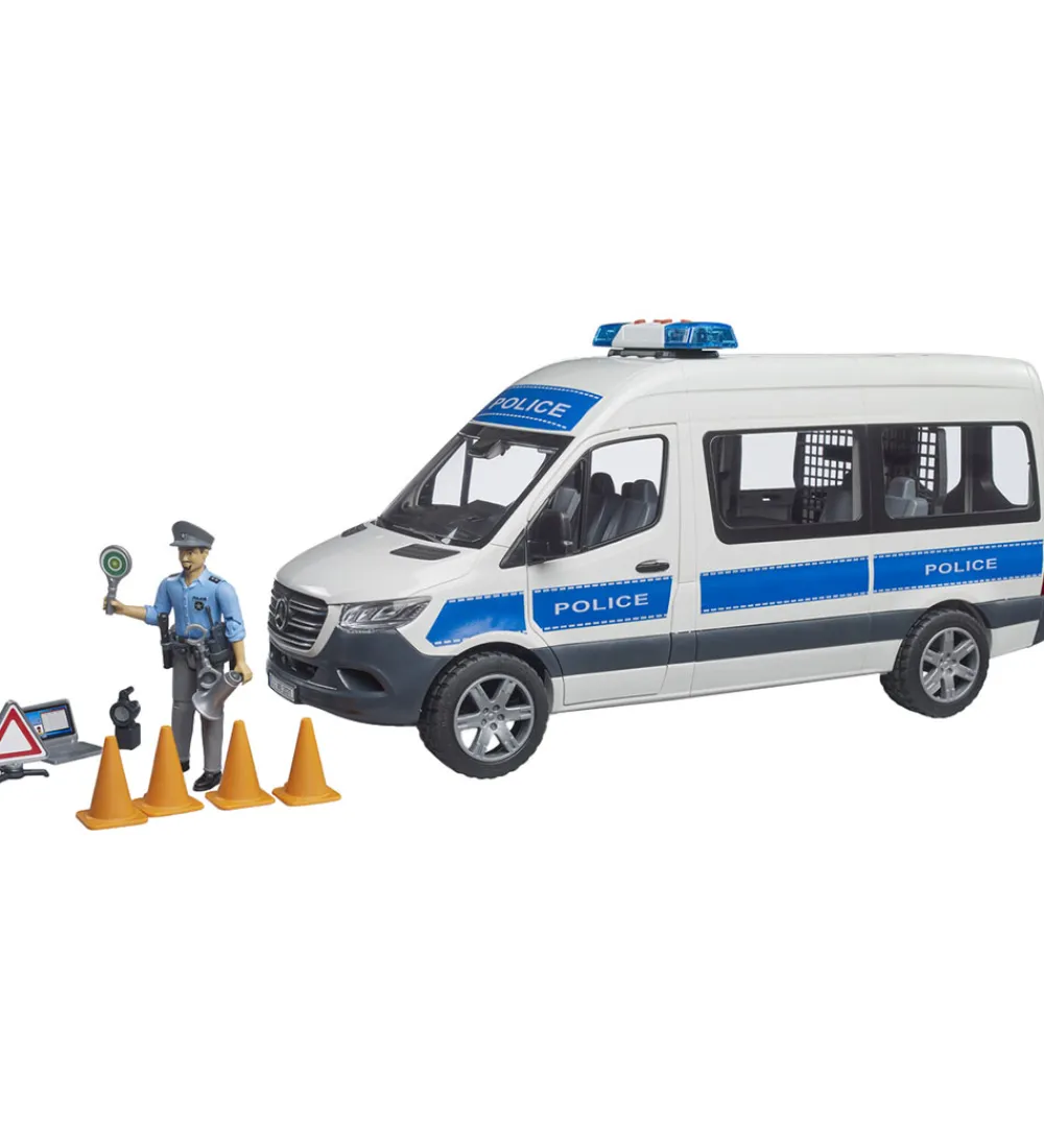 Bruder Biler, Tog Og Køretøjer>Bil - MB Sprinter Politibil m. Politibetjent... - 02683