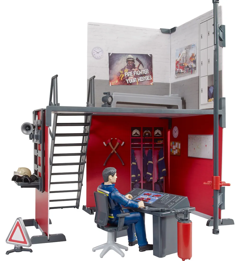 Bruder Figurer>Legesæt - bworld - Brandstation m. Brandbekæmper - 62702