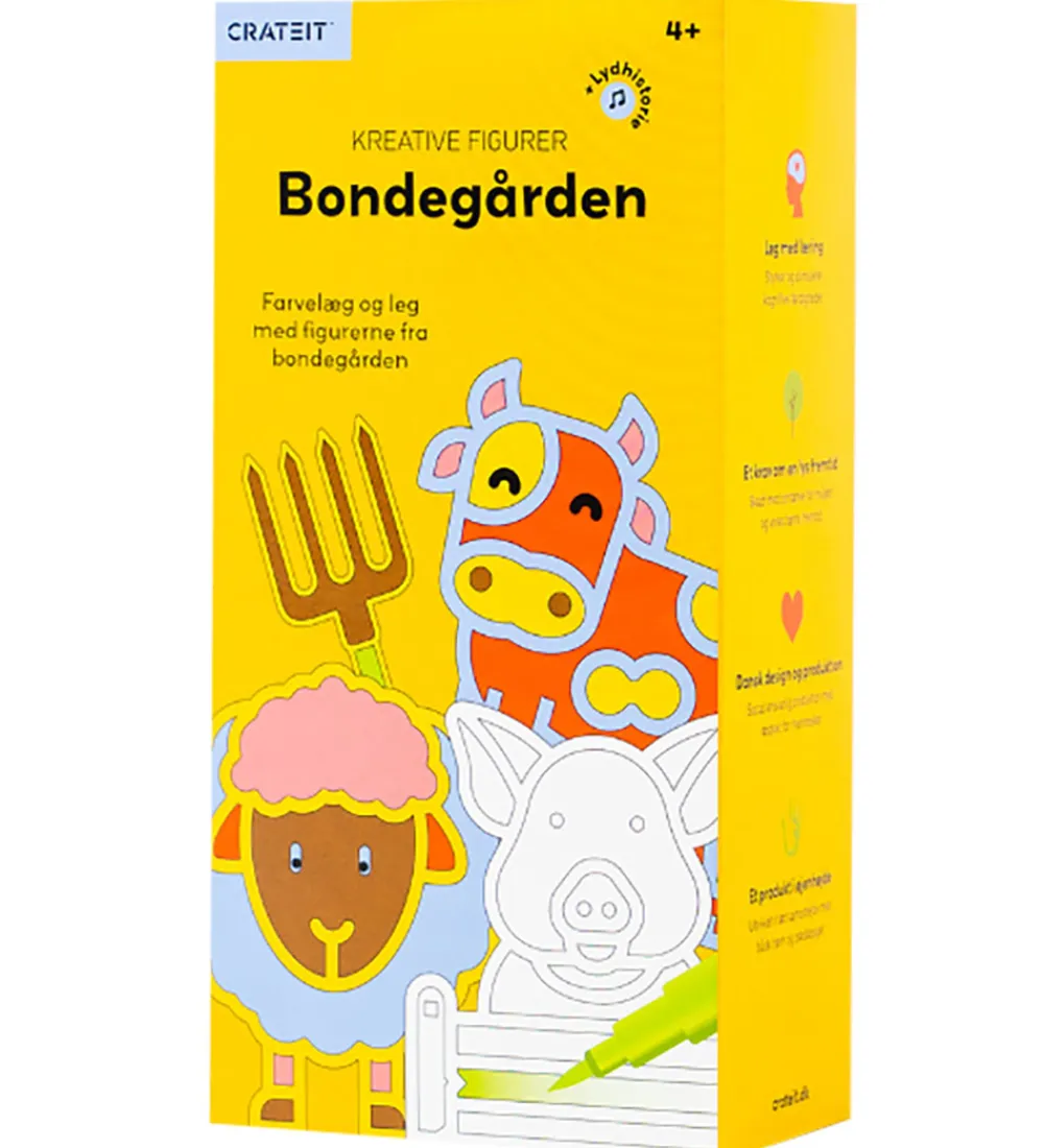 Crateit Kreasæt|Trælegetøj>Kreasæt - Bondegården - Træ - Lydhistorie - Sjov på Gård