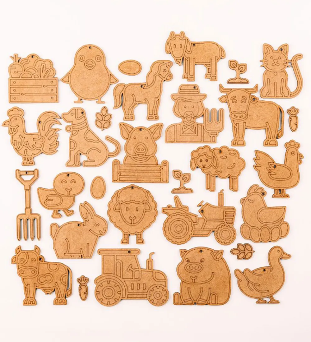 Crateit Kreasæt|Trælegetøj>Kreasæt - Bondegården - Træ - Lydhistorie - Sjov på Gård