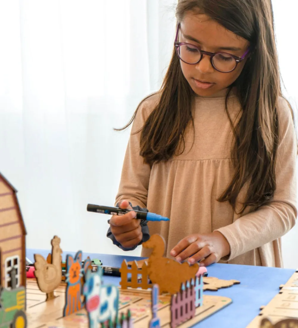 Crateit Kreasæt|Trælegetøj>Kreasæt - Bondegården - Træ - Lydhistorie - Sjov på Gård