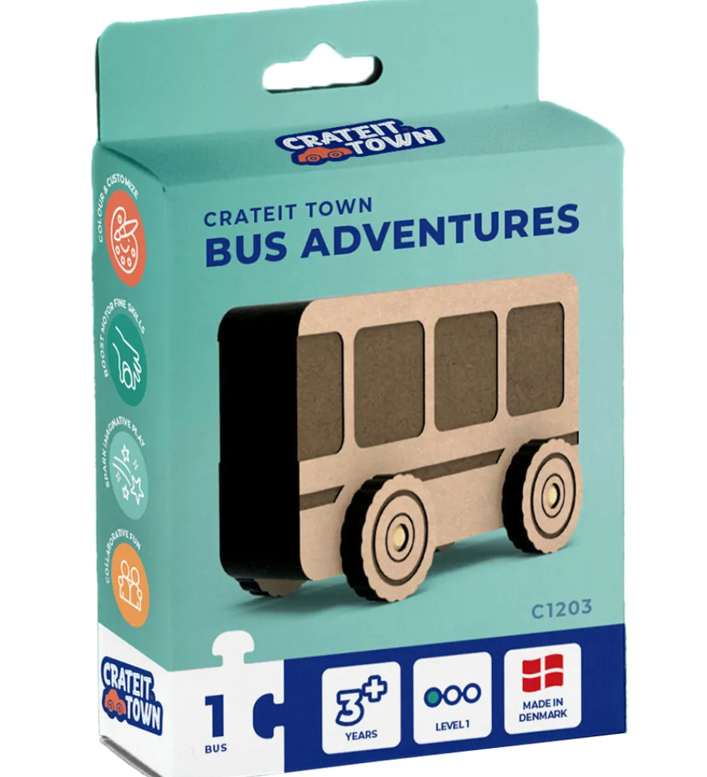 Crateit Biler, Tog Og Køretøjer|Trælegetøj>Kreasæt - Town - Træ - Bus Adventures