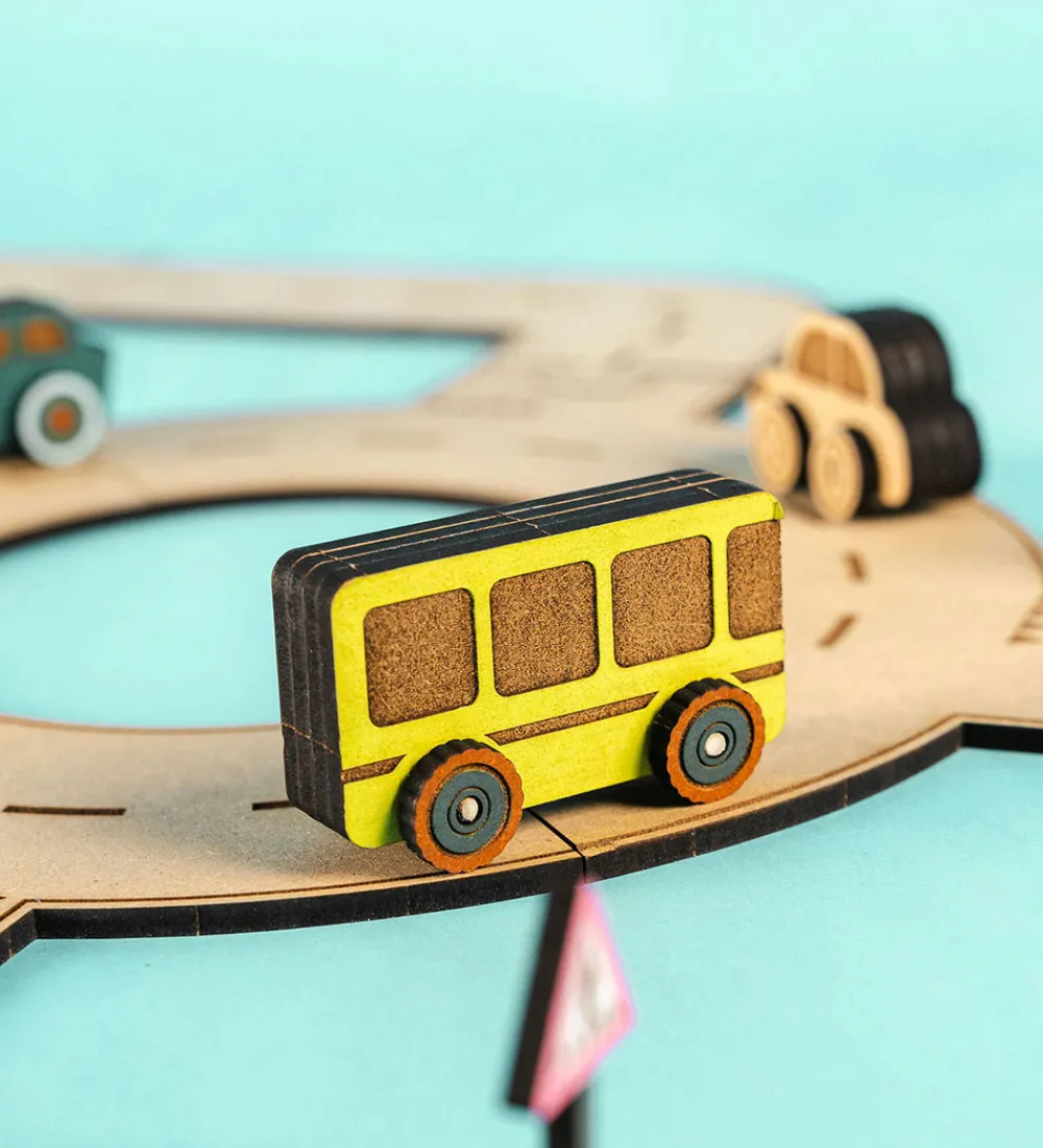 Crateit Biler, Tog Og Køretøjer|Trælegetøj>Kreasæt - Town - Træ - Bus Adventures