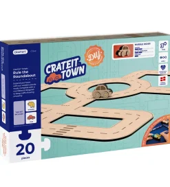 Crateit Trælegetøj|Kreasæt>Kreasæt - Town - Træ - Rundkørsel - 28 Dele
