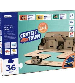 Crateit Biler, Tog Og Køretøjer|Trælegetøj>Kreasæt - Town - Træ - Parkeringsområde - 36 Del