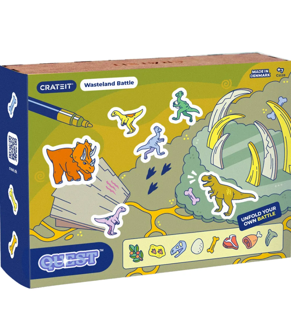 Crateit Kreasæt|Trælegetøj>Kreasæt - Dinosaur - Træ - Kampen i Ødemarken - 48 Dele