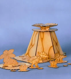 Crateit Kreasæt|Trælegetøj>Kreasæt - Dinosaur - Træ - Flugt fra Vulkanen