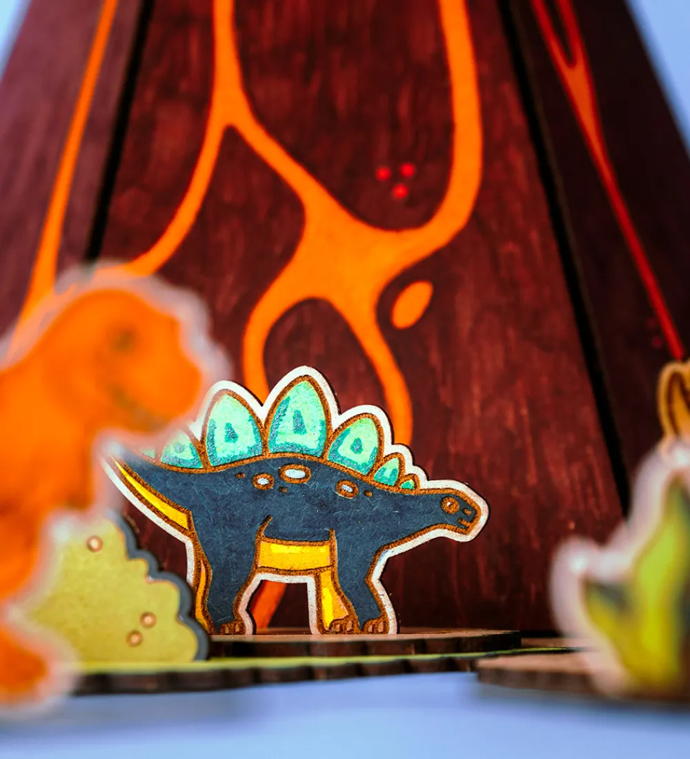 Crateit Kreasæt|Trælegetøj>Kreasæt - Dinosaur - Træ - Flugt fra Vulkanen