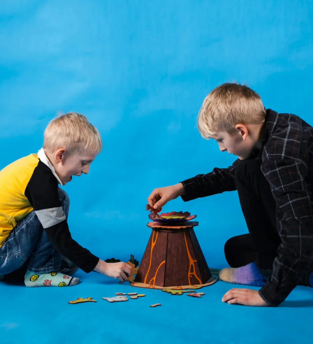 Crateit Kreasæt|Trælegetøj>Kreasæt - Dinosaur - Træ - Flugt fra Vulkanen