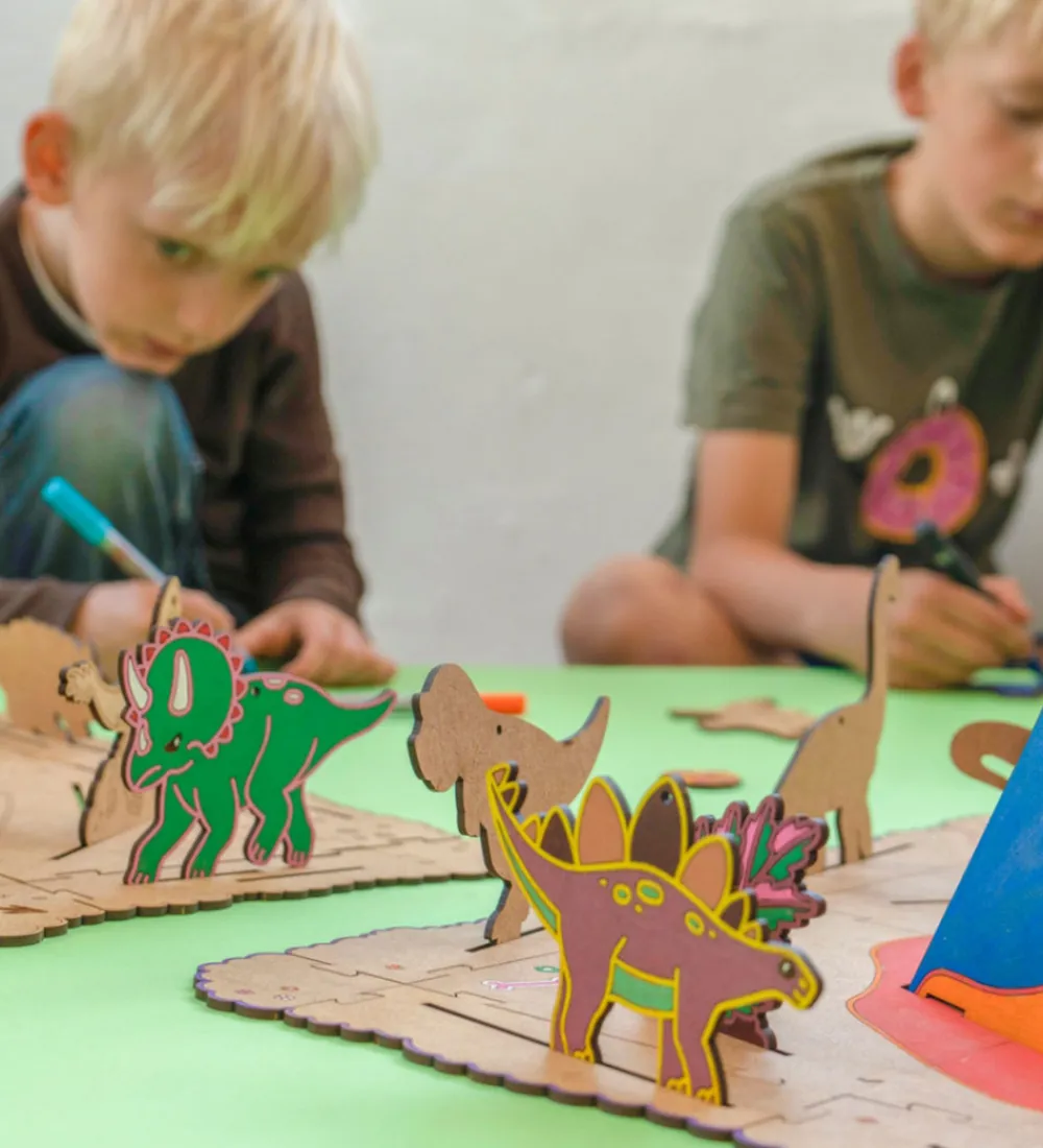 Crateit Kreasæt|Trælegetøj>Kreasæt - Dinosaur - Træ - Forhistoriske Opdagelser