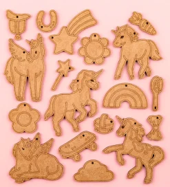 Crateit Kreasæt|Trælegetøj>Kreasæt - Enhjørning - Træ - Regnbuevenner