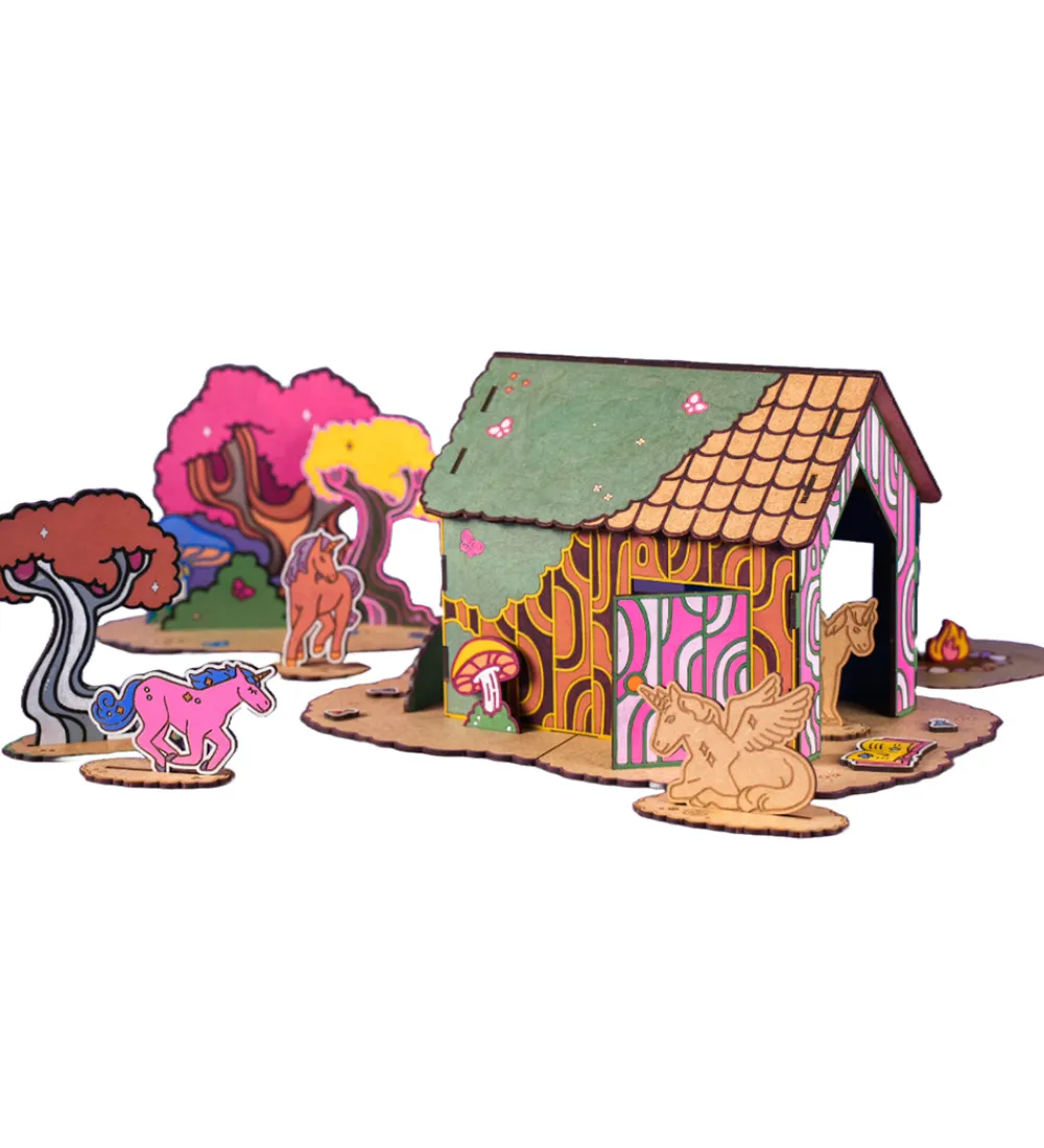 Crateit Kreasæt|Trælegetøj>Kreasæt - Træ - Enhjørning - Magisk Skov