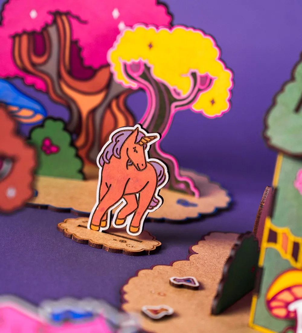 Crateit Kreasæt|Trælegetøj>Kreasæt - Træ - Enhjørning - Magisk Skov