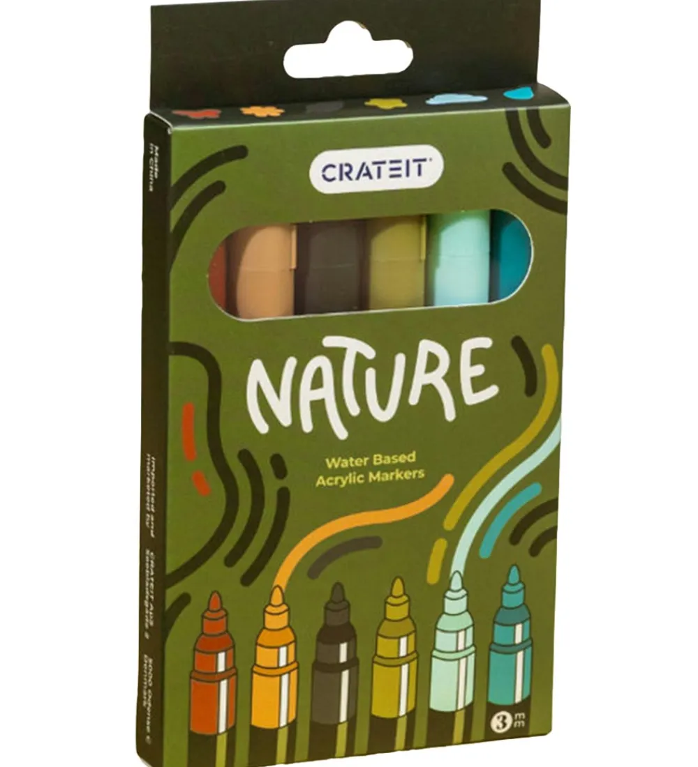 Crateit Tuscher Og Farver>Tuscher - 3 mm - 6 stk. - Nature