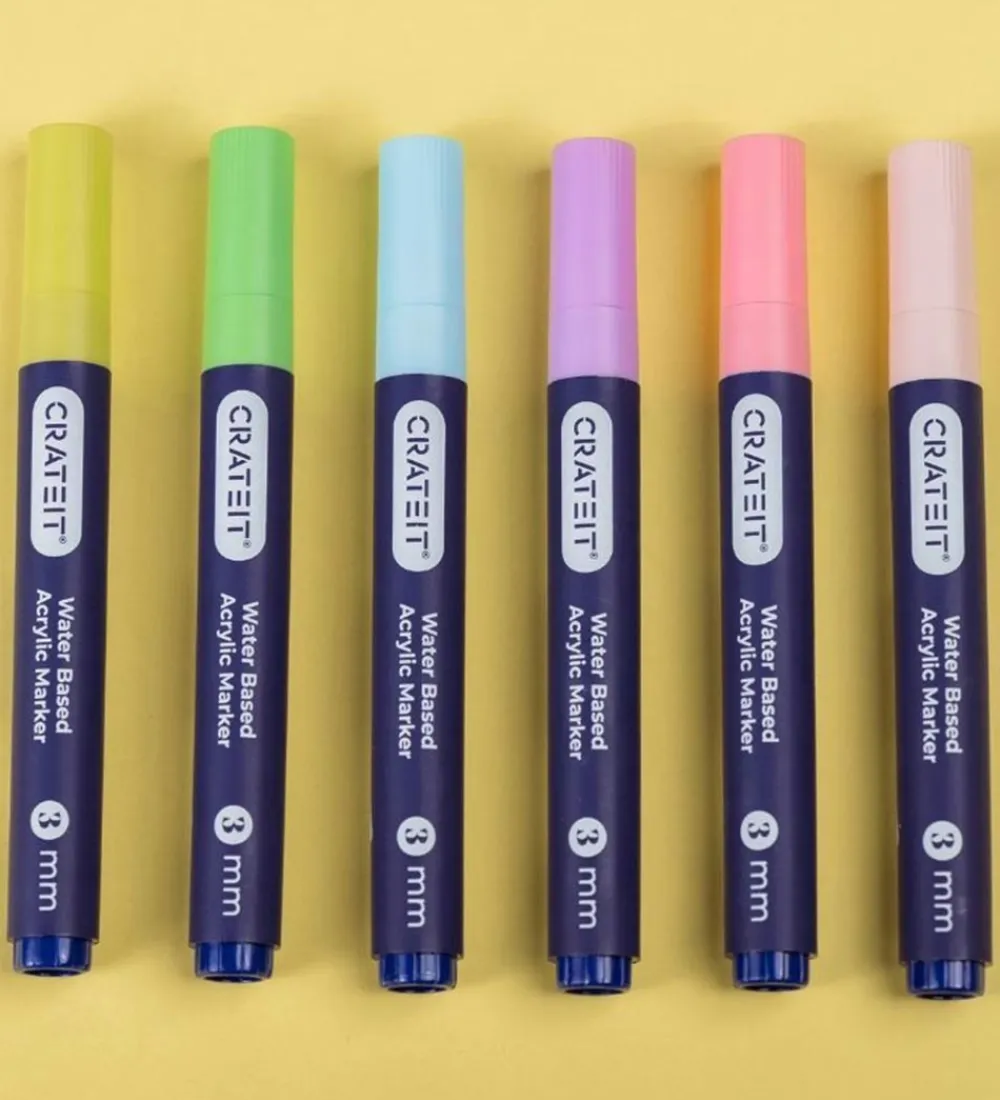 Crateit Tuscher Og Farver>Tuscher - 3 mm - 6 stk. - Pastels
