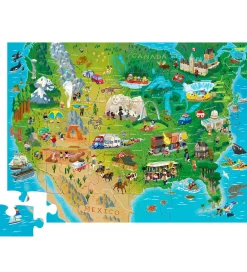 Crocodile Creek Puslespil>Puslespil - 36 Brikker - Discover America Map