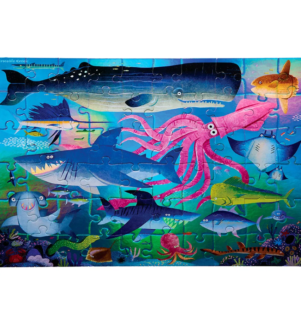 Crocodile Creek Puslespil>Puslespil - 60 Brikker - Shimmering Sharks