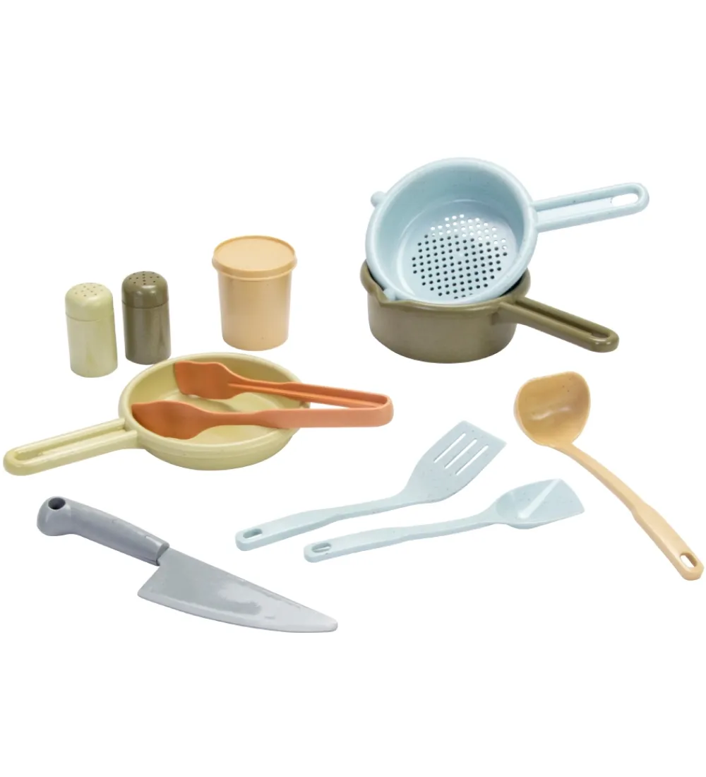 Dantoy Legemad|Legekøkken Og Legemøbel>BIO Plastic Køkkensæt - 11 Dele - Pastel