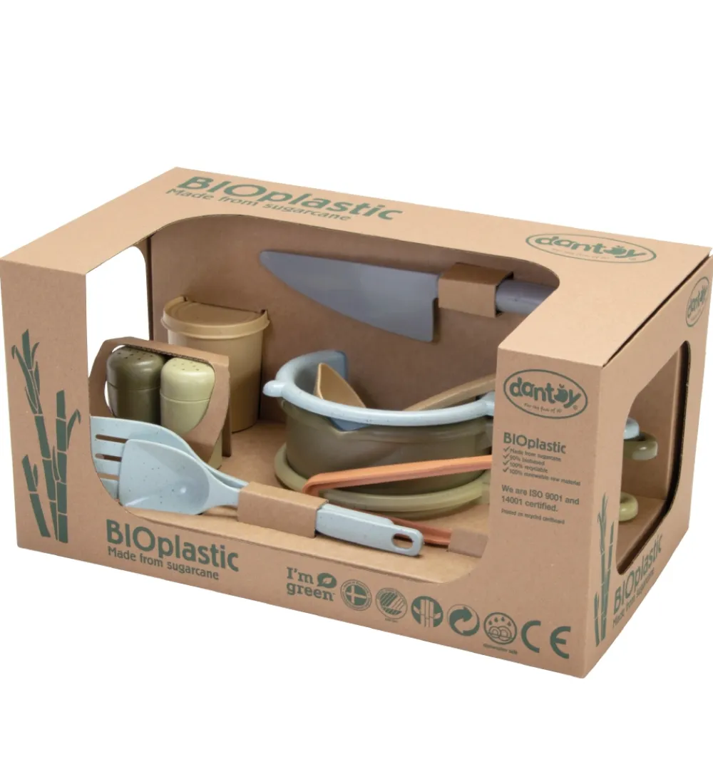 Dantoy Legemad|Legekøkken Og Legemøbel>BIO Plastic Køkkensæt - 11 Dele - Pastel