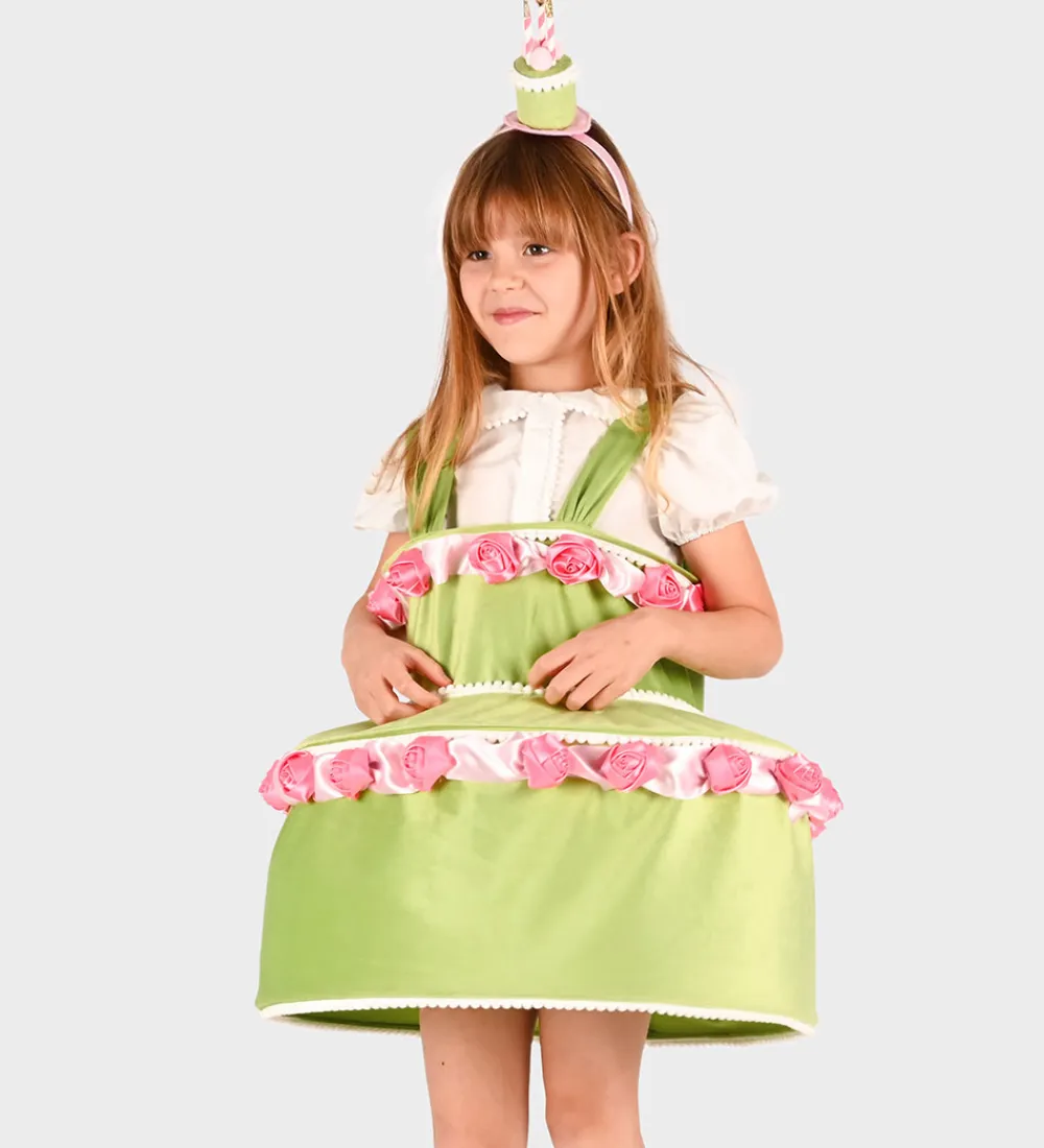 Den Goda Fen Udklædningstøj|Halloween>Udklædning - Dress Cake w Diadem - Green
