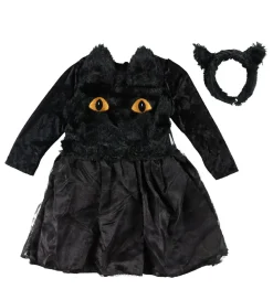 Den Goda Fen Halloween>Udklædning - Sort Kattekjole - Sort