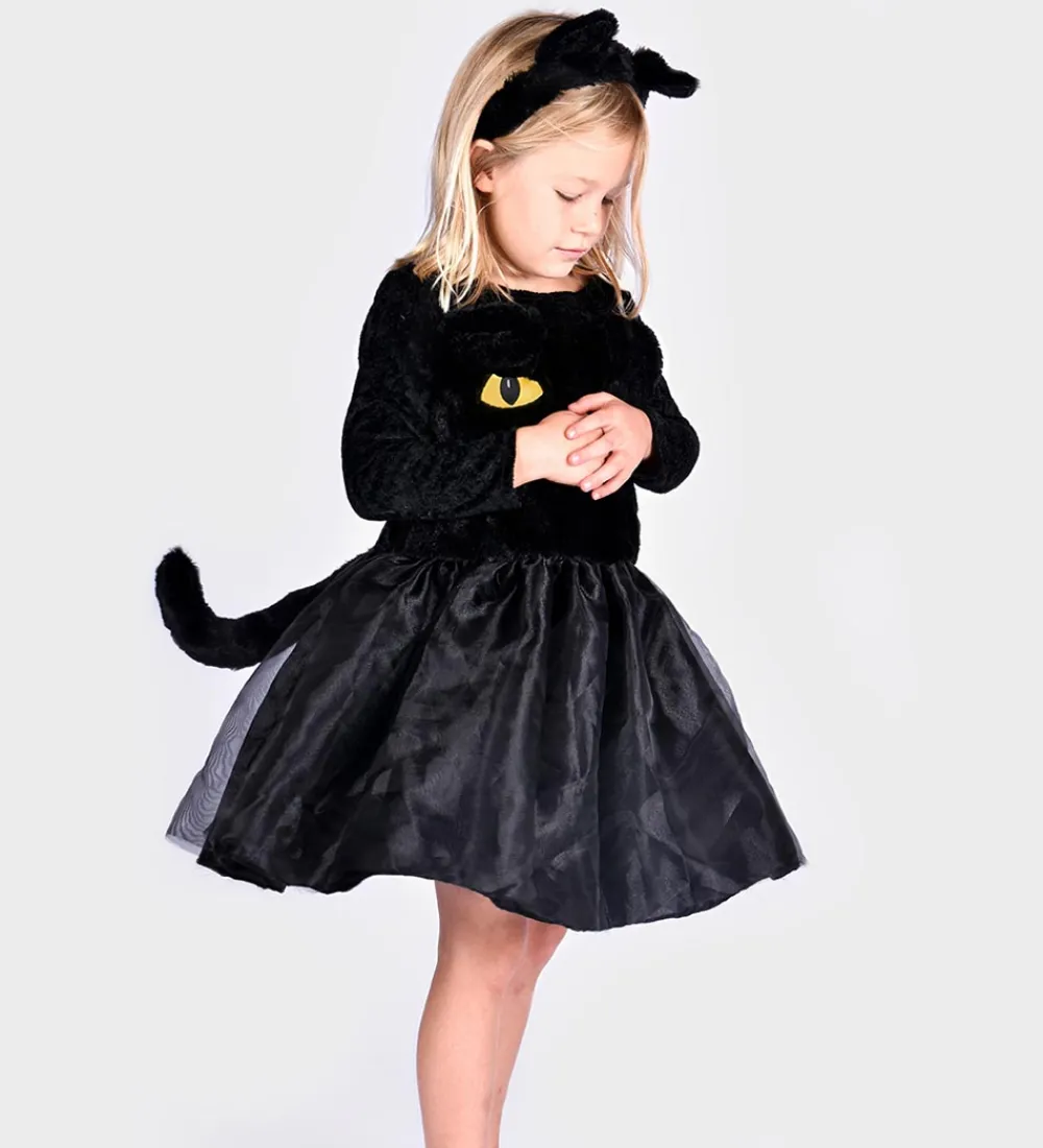 Den Goda Fen Halloween>Udklædning - Sort Kattekjole - Sort