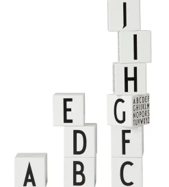 Design Letters Konstruktionslegetøj|Trælegetøj>Træklodser - A-Z - Hvid m. Alfabet