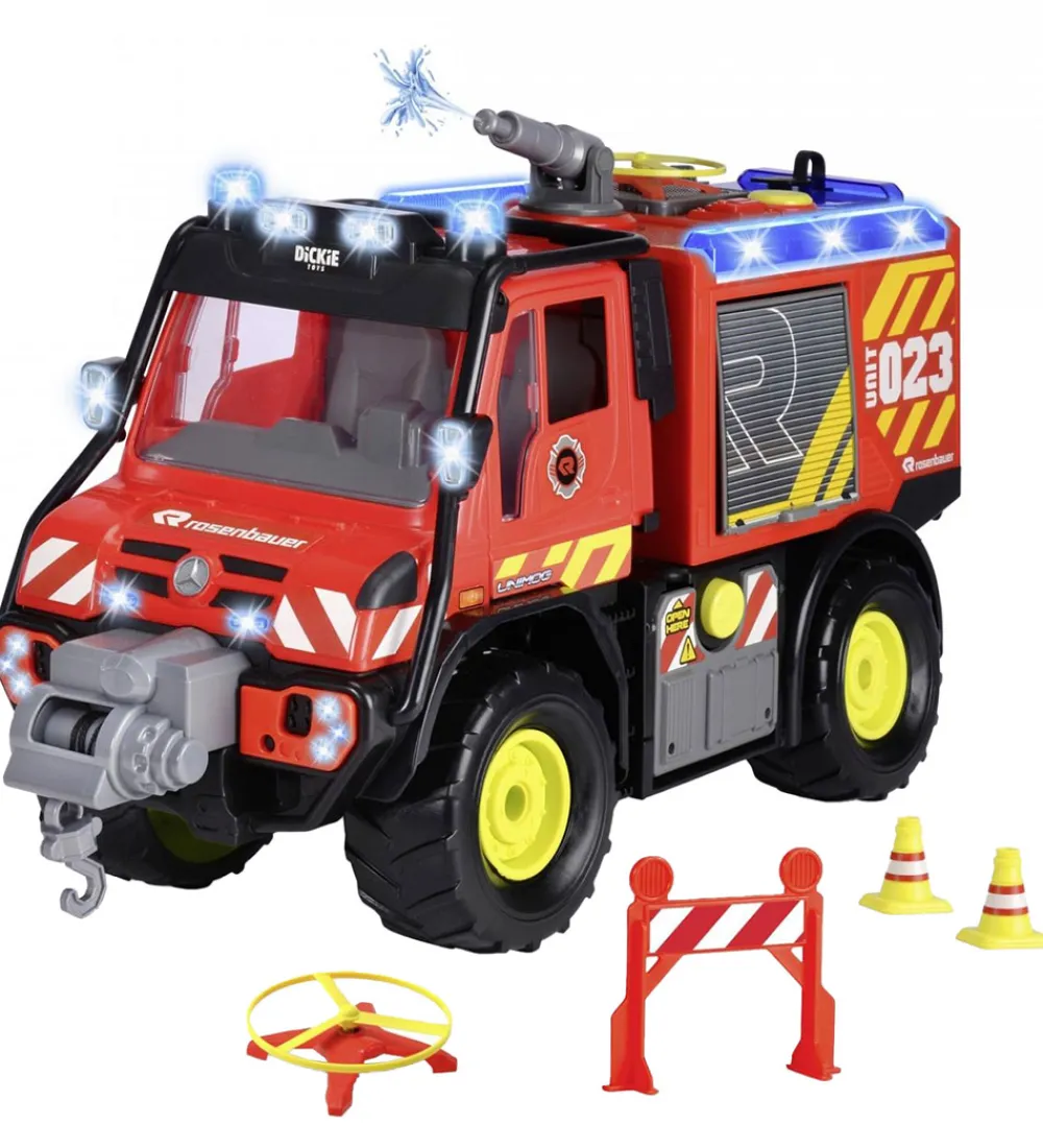 Dickie Toys Biler, Tog Og Køretøjer>Brandbil - MB Unimog U530 Fire Rescue - Lyd/Lyd